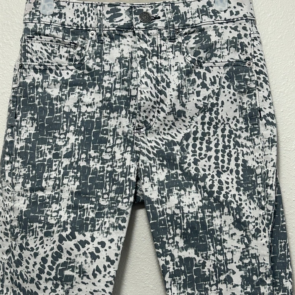 Express Skinny High Rise Jeans Womens 4R Gray White Animal Print‎ Snakeskin